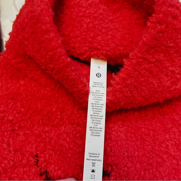 Lululemon Ombre Knit Textured Turtleneck Red Merlot/Carnation Red Size 8 - Picture 7 of 14